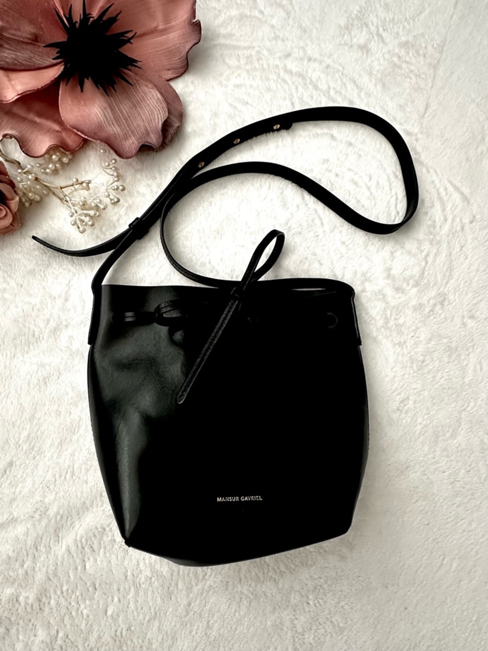 Mansur Gavriel Mini Black Bucket Bag